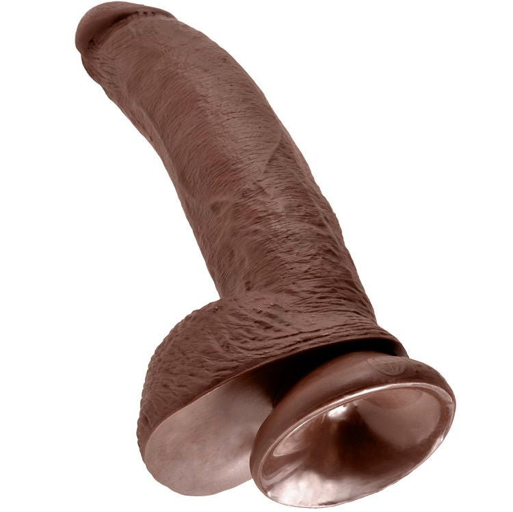 KING COCK - 9 DILDO MARRONE CON PALLE 22,9 CM