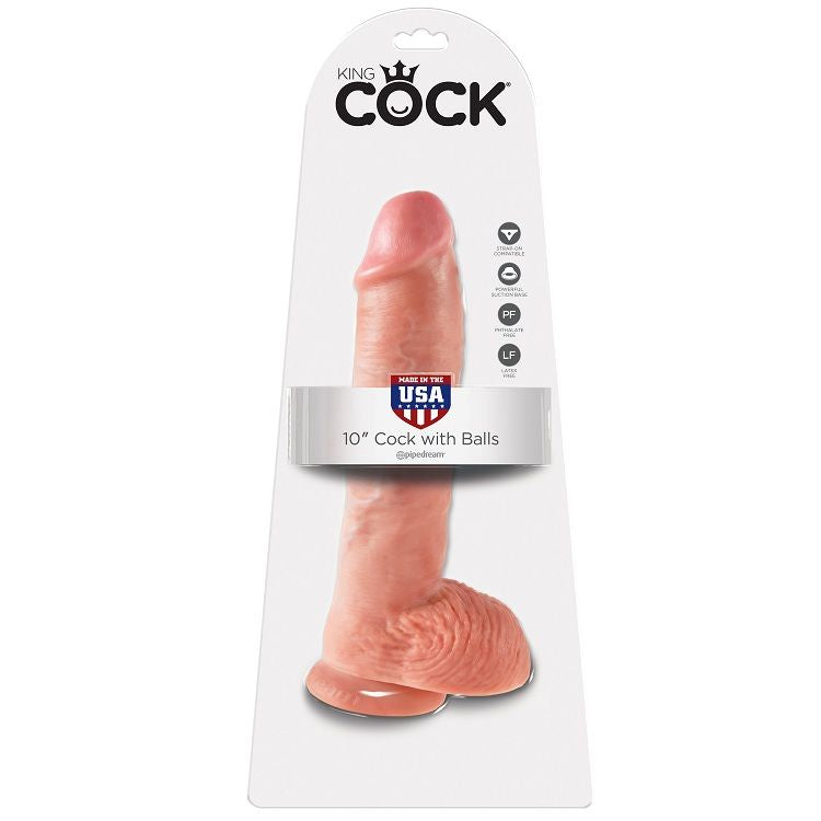 KING COCK - 10 DILDO FLESH CON PALLE 26,5 CM