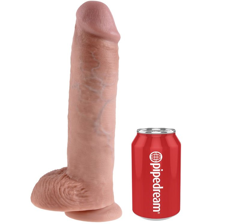 KING COCK - 11 DILDOS CARNE CON BOLAS 28 CM