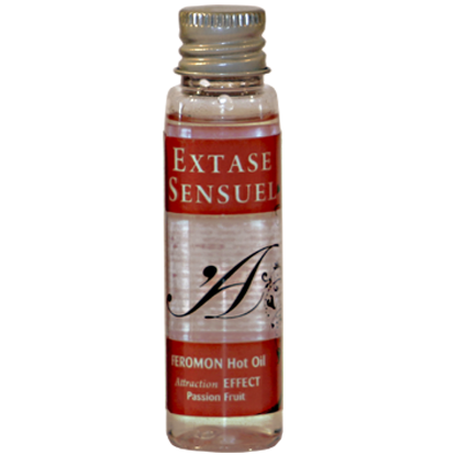 EXTASE SENSUAL - OLIO DA MASSAGGIO EFFETTO CALORE CON FEROMONI DI FRUTTO DELLA PASSIONE DA VIAGGIO 35 ML