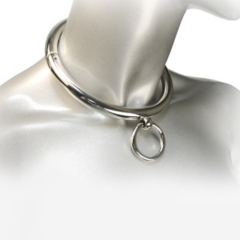 METALLO DURO - COLLANA BDSM CON ANELLO 10CM