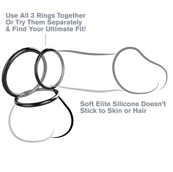FANTASY C-RINGZ - SET RESISTENZA 3 ANELLI IN SILICONE