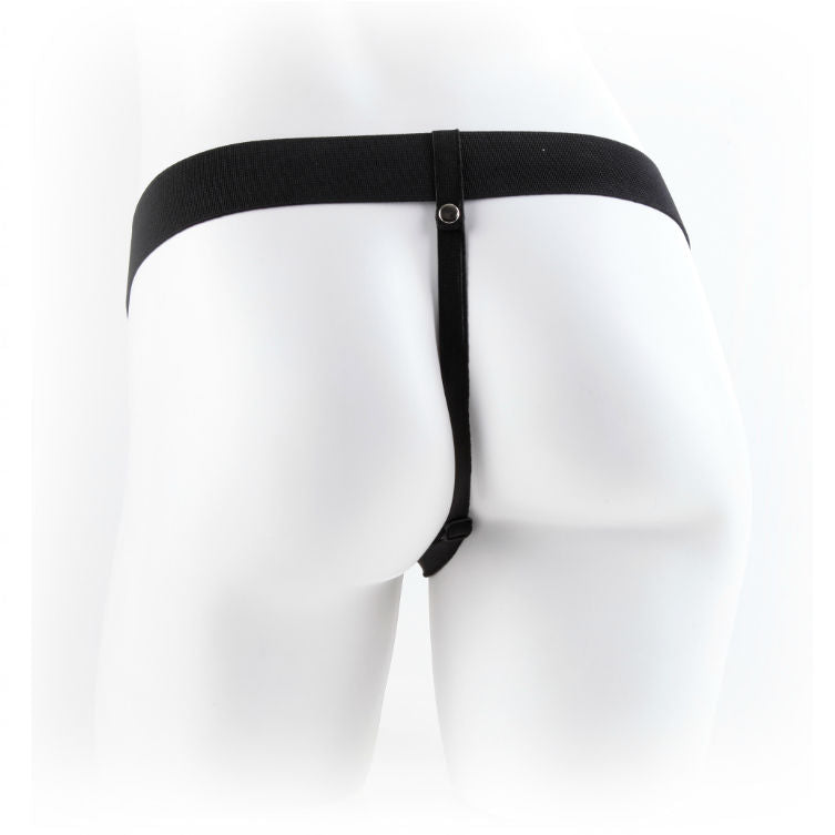 SERIE FETISH FANTASY - SERIE 11 HOLLOW STRAP-ON VIBRANTE CON PALLE 27,9 CM CARNE