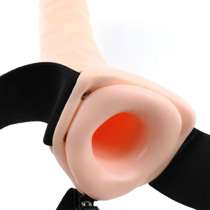 SERIE FETISH FANTASY - STRAP-ON VIBRANTE CAVO DA 19 CM MARRONE