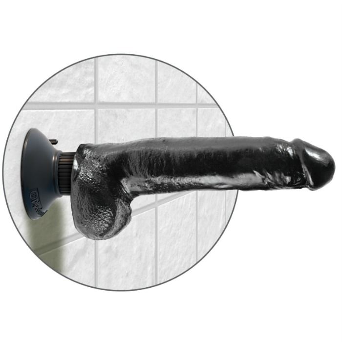 KING COCK - FALLO VIBRANTE DA 23 CM CON PALLE NERO
