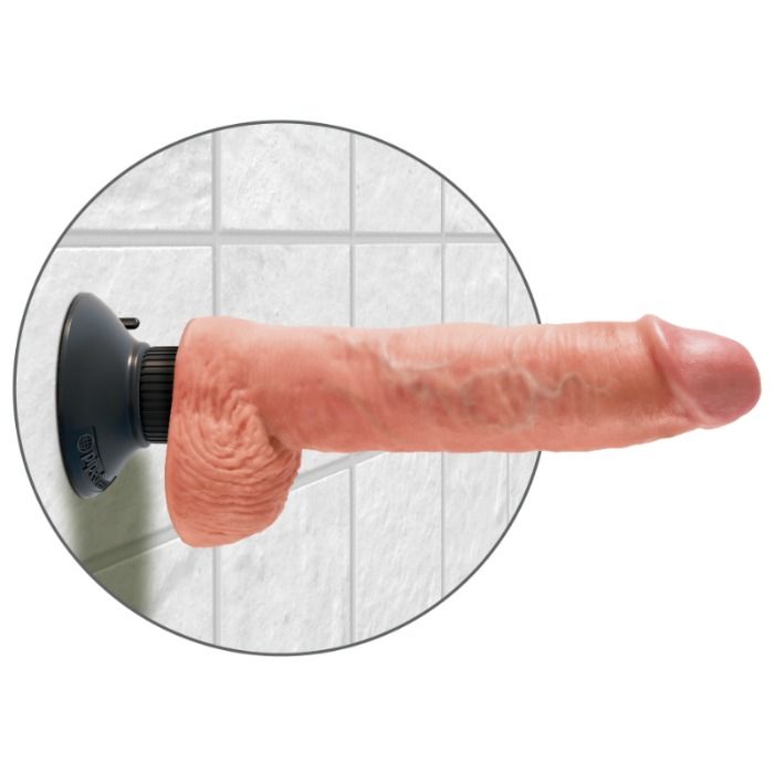 KING COCK - FALLO VIBRANTE DA 25,5 CM CON PALLE DI CARNE