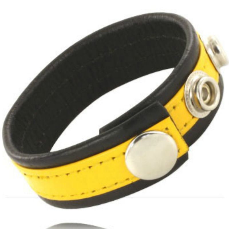 CORPO IN PELLE - CINTURINO IN PELLE REGOLABILE PENE GIALLO-NERO