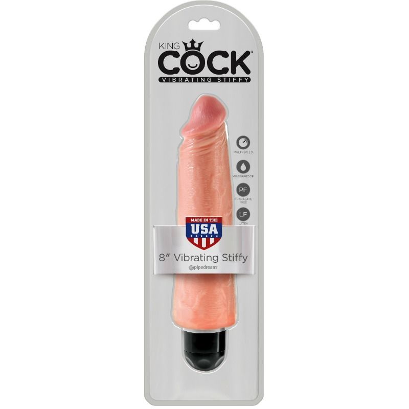 KING COCK - 20,3 CM VIBRADOR RÍGIDO CARNE