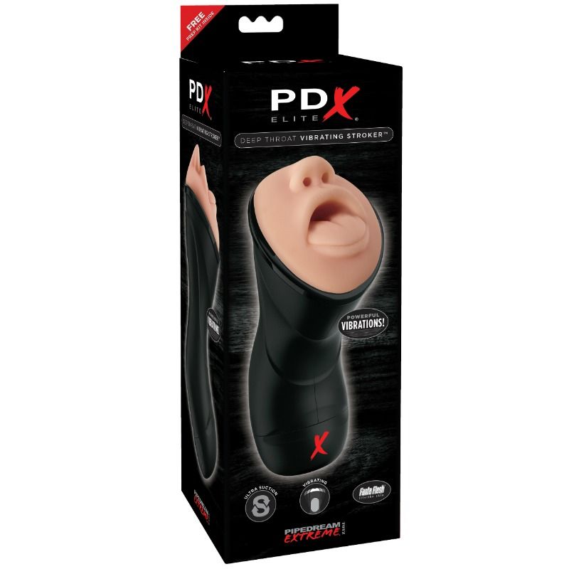 PDX ELITE - STROKER VIBRANTE PER GOLA PROFONDA
