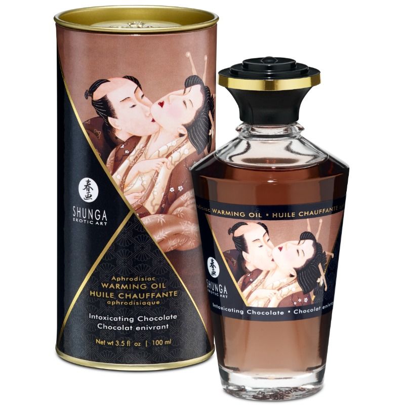 SHUNGA - ACEITE DE MASAJE CON EFECTO CALOR SABOR A CHOCOLATE INTENSO 100 ML