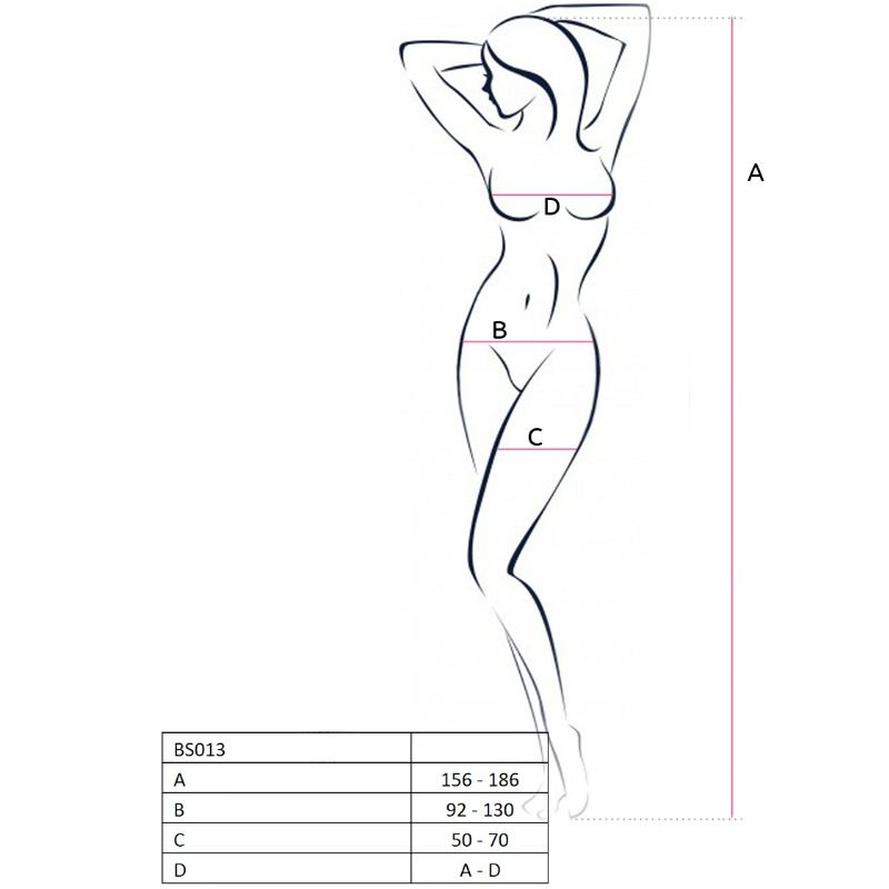PASSION - BODYSTOCKING BIANCO DONNA BS013 TAGLIA UNICA
