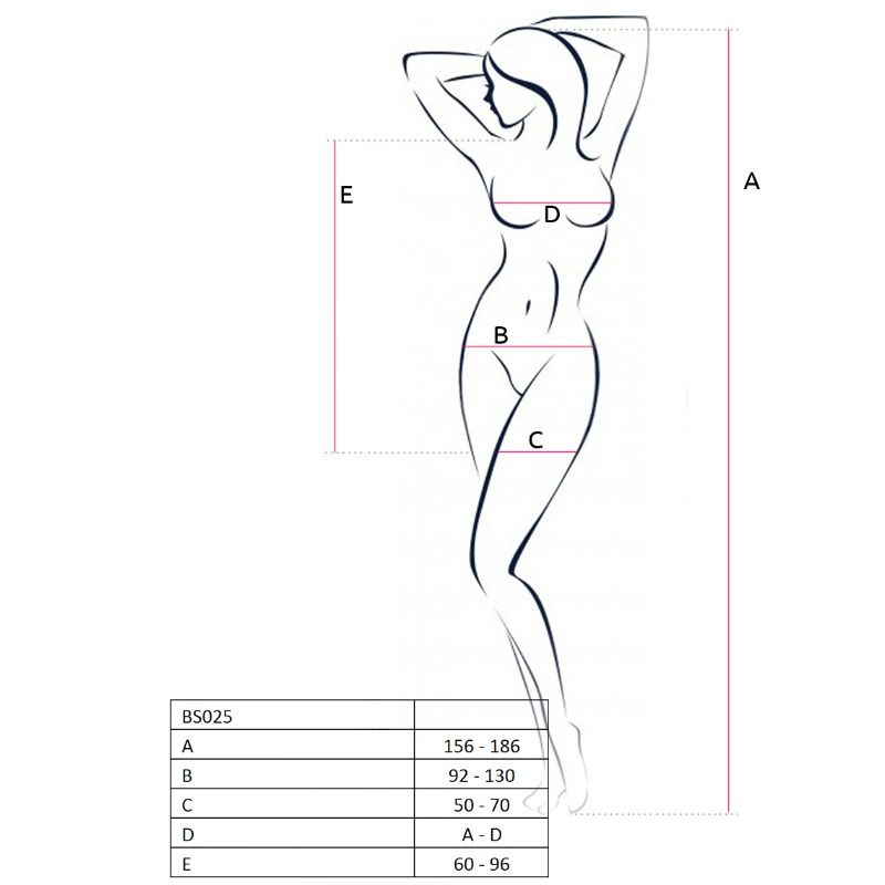 PASSION - BODYSTOCKING DONNA BS025 NERO TAGLIA UNICA