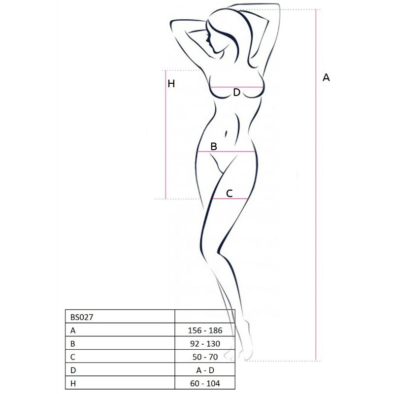 PASSION - BODYSTOCKING DONNA BS027 ABITO BIANCO TAGLIA UNICA