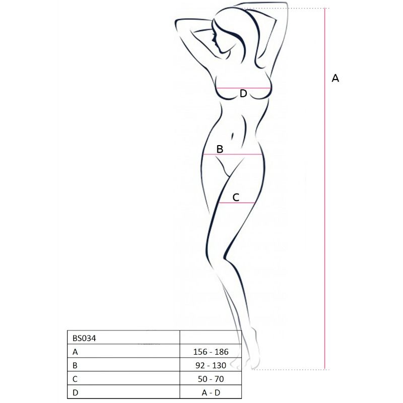 PASSION - BODYSTOCKING DONNA BS034 BIANCO TAGLIA UNICA