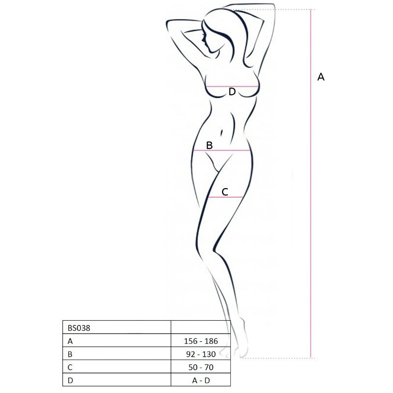 PASSION - BODYSTOCKING ROSSO DONNA BS038 TAGLIA UNICA