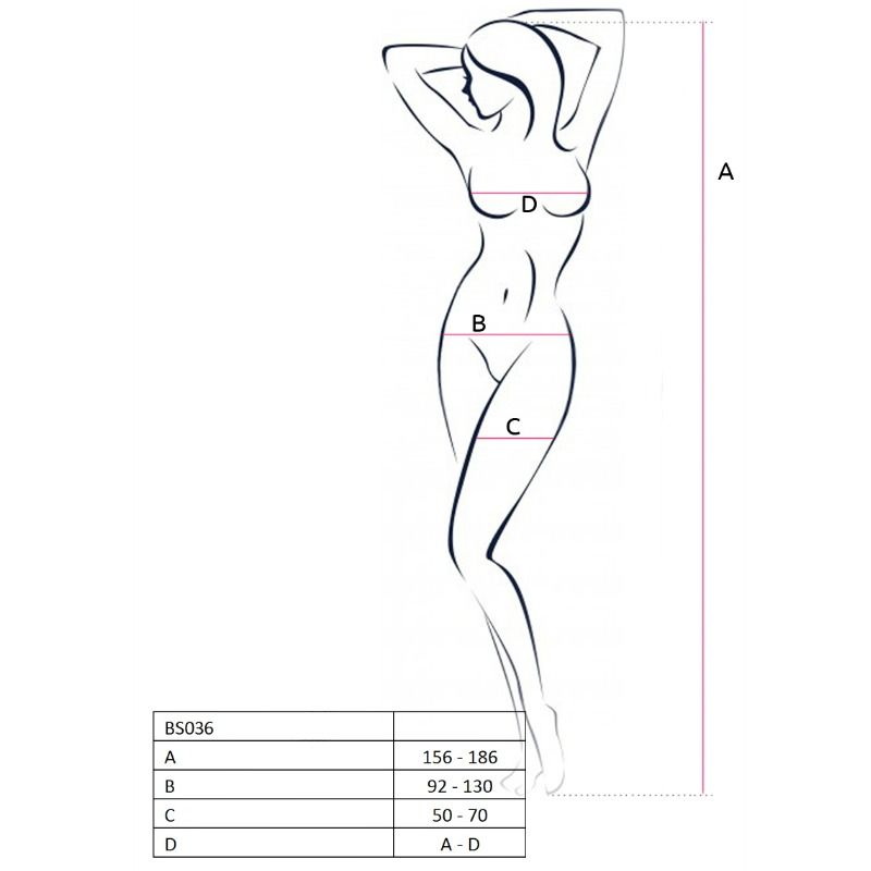 PASSION - BODYSTOCKING DONNA BS036 BIANCO TAGLIA UNICA