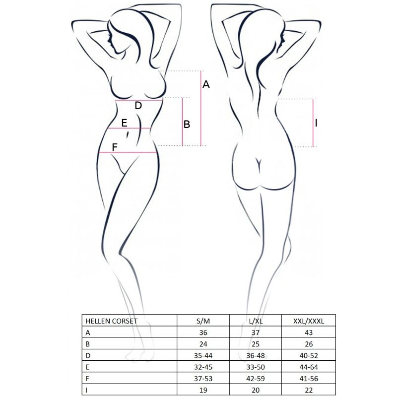 PASIÓN - CORSÉ HELLEN MUJER NEGRO TALLA S/M