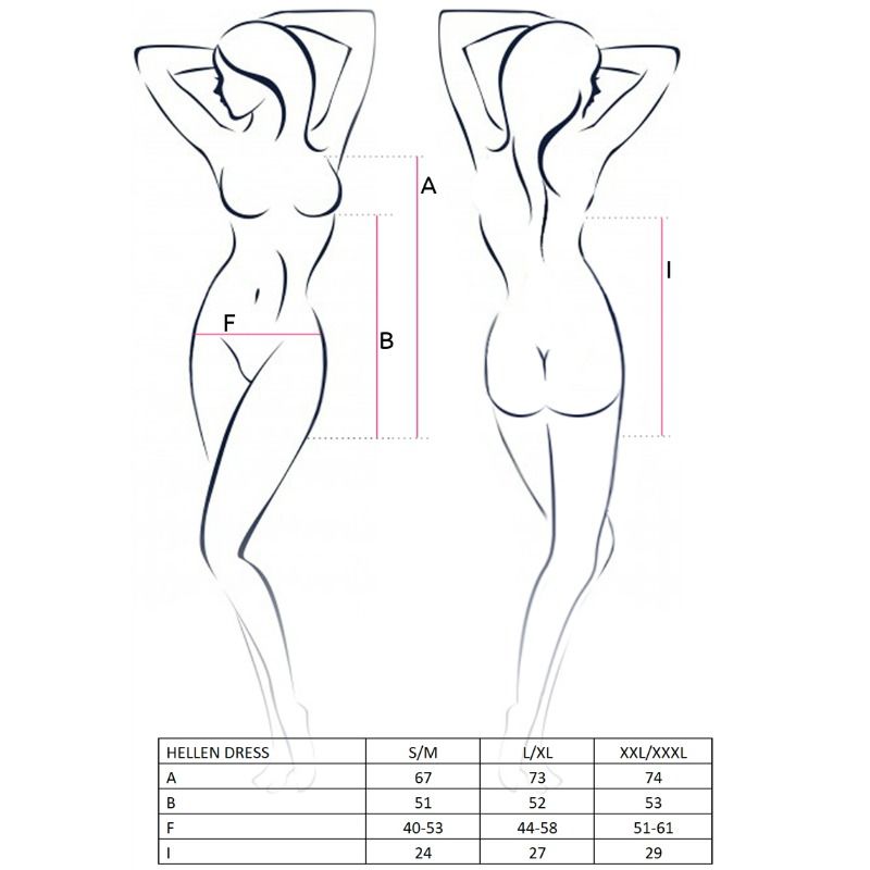 PASIÓN - VESTIDO Y TANGA HELLEN MUJER TALLA S/M