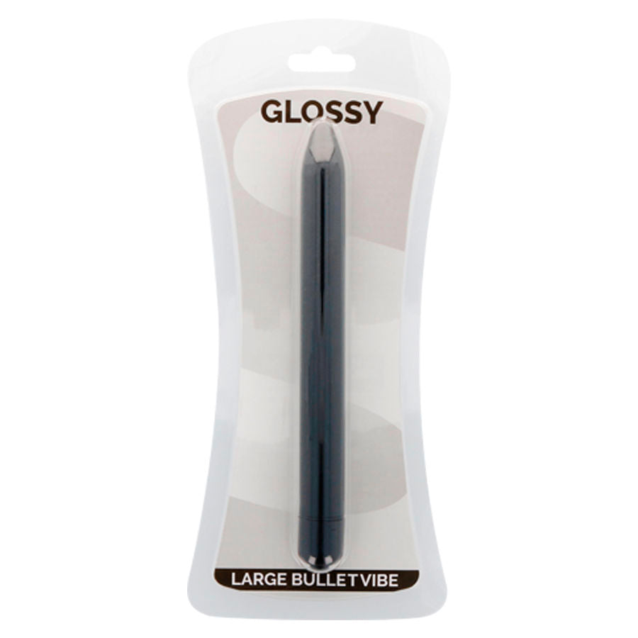 GLOSSY - VIBRADOR DELGADO NEGRO