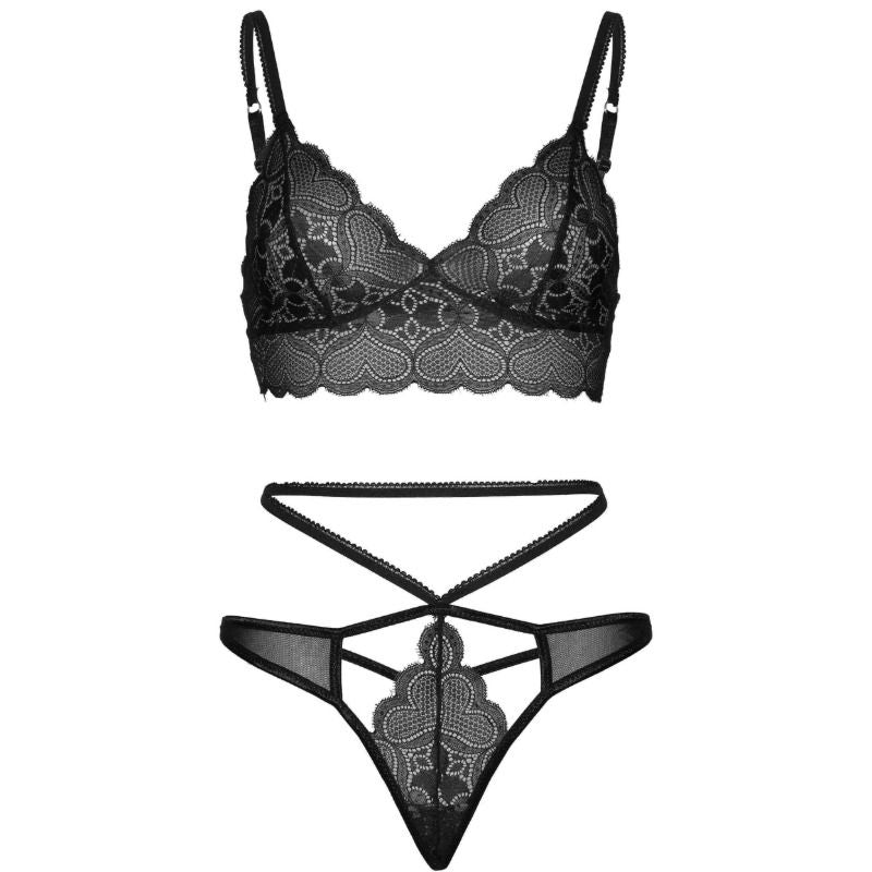 LEG AVENUE - CONJUNTO DE 2 PIEZAS TANGA CON CORTE DE TIRAS S/M