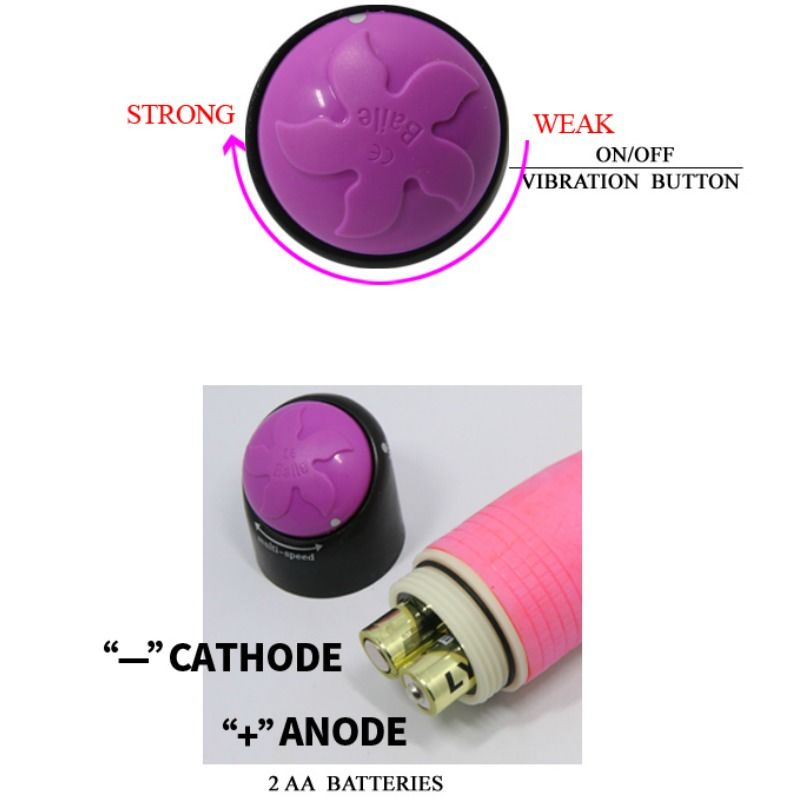 BAILE - VIBRADOR REALISTA SEXUAL COLORIDO ROSA 23 CM