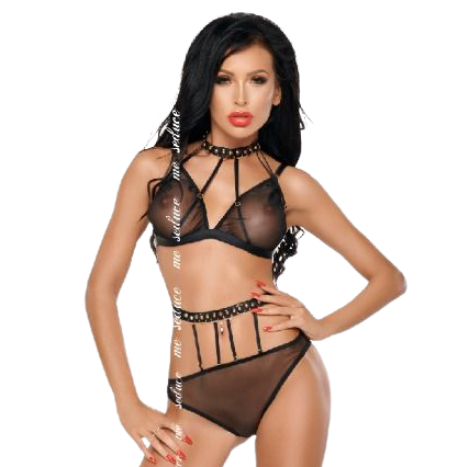 ME-SEDUCE - CONJUNTO DOTTY DE DOS PIEZAS NEGRO S/M