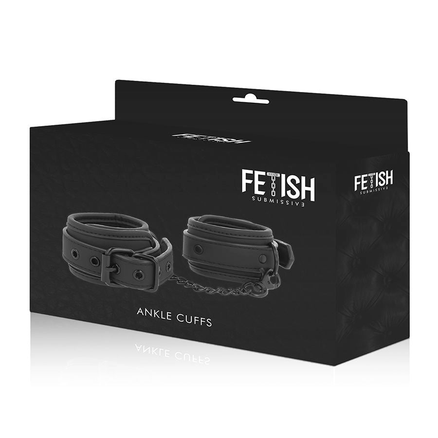 FETISH SUBMISSIVE - MANICOTTI ALLA CAVIGLIA IN PELLE VEGANA CON FODERA IN NOPRENE