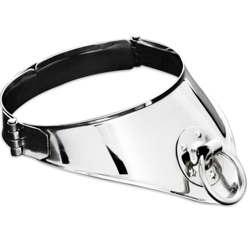 METAL HARD - COLLARE DI RESISTENZA CON ANELLO E LUCCHETTO 12,5 CM