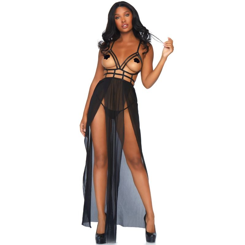LEG AVENUE - ABITO LUNGO CAGE E PERIZOMA S/M