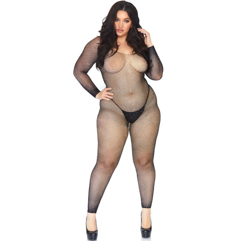LEG AVENUE - CALZA CORTA IN RETE CRISTALLIZZATA 1X-2X