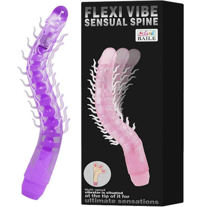 BAILE - DILDO VIBRADOR FLEXI VIBE SENSUAL SPINE FLEXIBLE LILA 23,5 CM