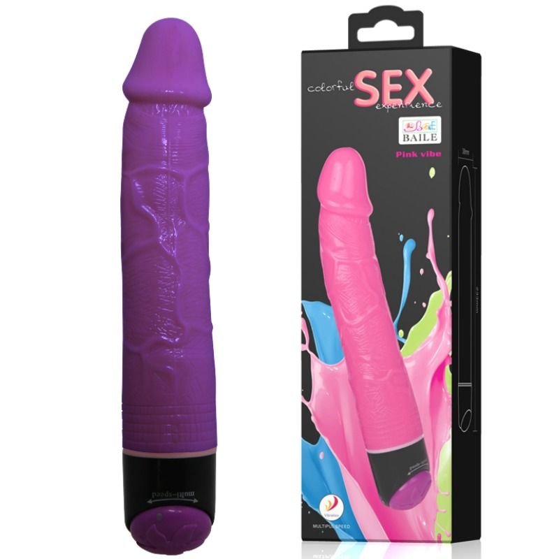 BAILE - VIBRADOR REALISTA COLORIDO SEXO LILA 23 CM
