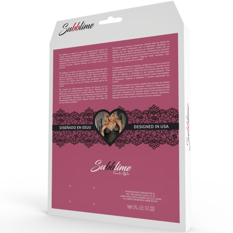 SUBBLIME - MANGAS ACAMPANADAS PEIGNOIR DE ENCAJE QUEEN PLUS