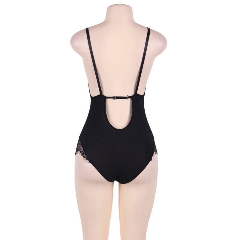 SUBBLIME - TEDDY QUEEN PLUS CON TRANSPARENTES Y FLECOS NEGRO