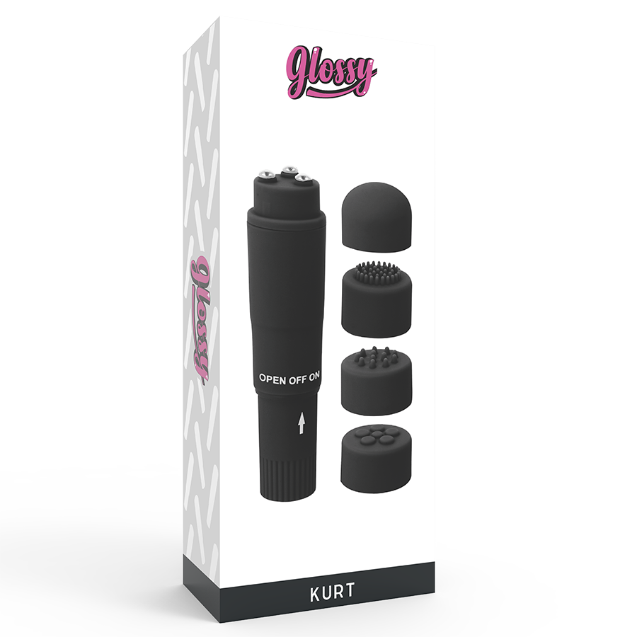 GLOSSY - KURT POCKET MASSAGER NERO
