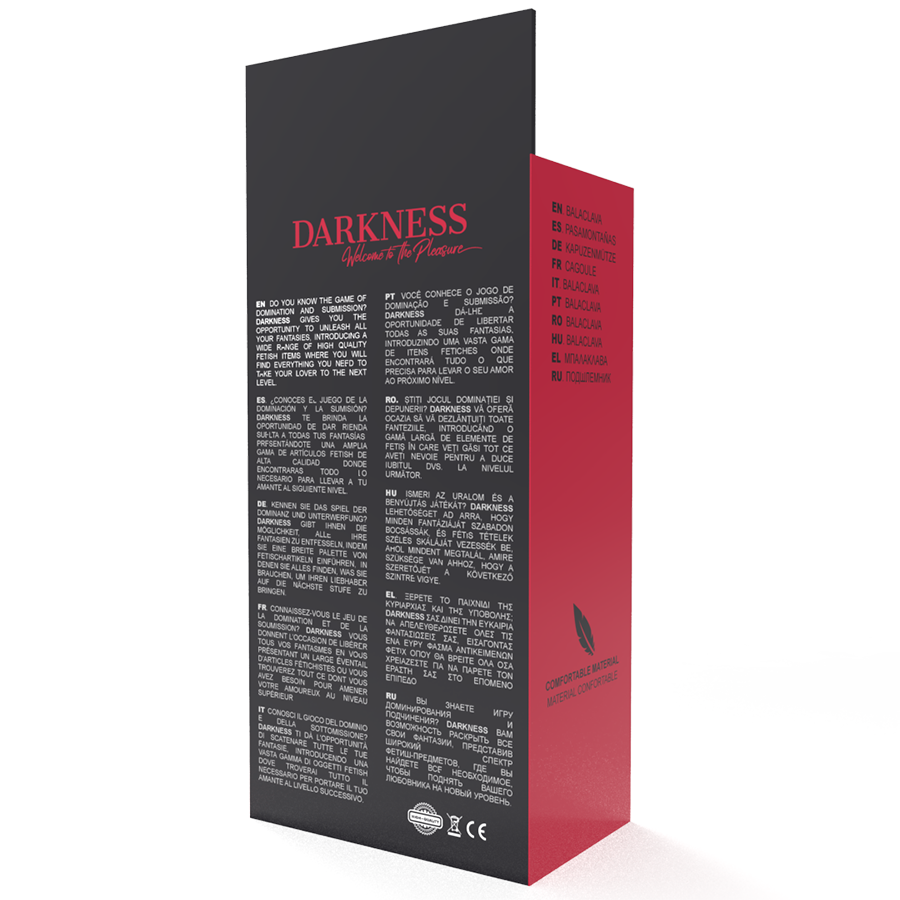 DARKNESS - MASCHERA DI SOTTOMISSIONE BDSM BOCCA E OCCHI NERI
