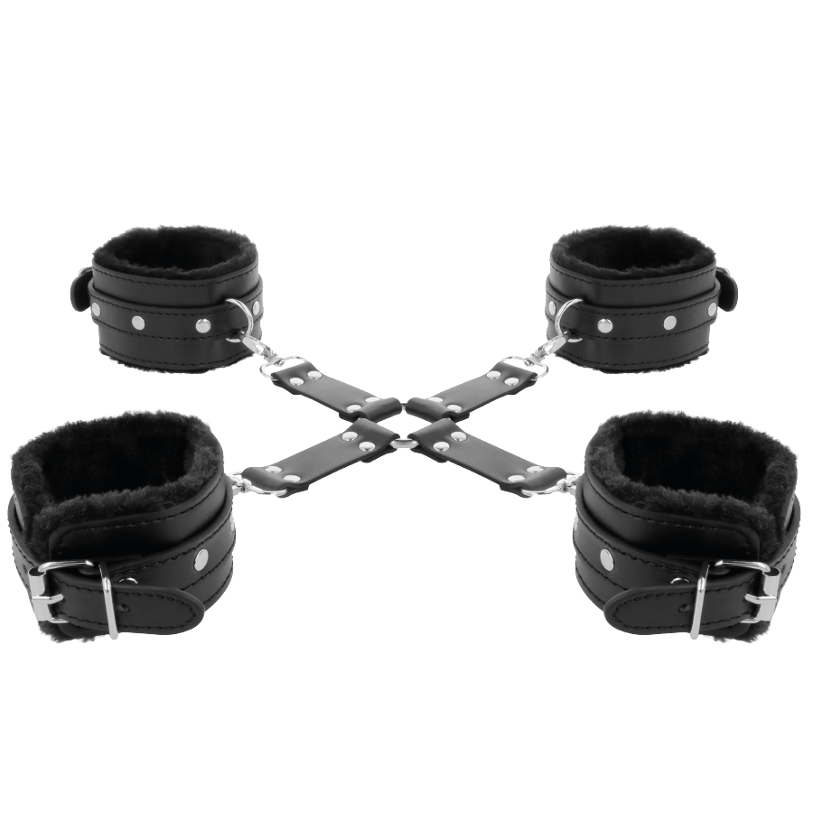 DARKNESS - MANETTE IN CUOIO PER PIEDI E MANI NERE