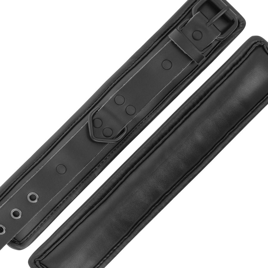 OSCURITÀ - MANETTE E COLLARE IN PELLE NERA
