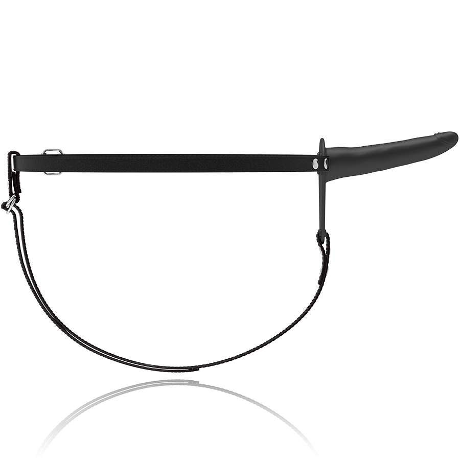 ARNÉS FETISH SUBMISSIVE - SILICONA NEGRA 15 CM