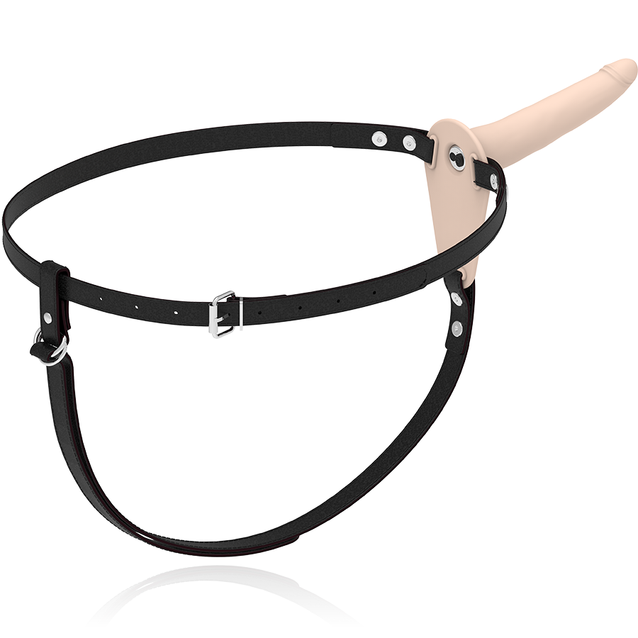 IMBRACATURA SOTTOMESSA FETISH - VIBRATORE IN SILICONE CARNE 15 CM
