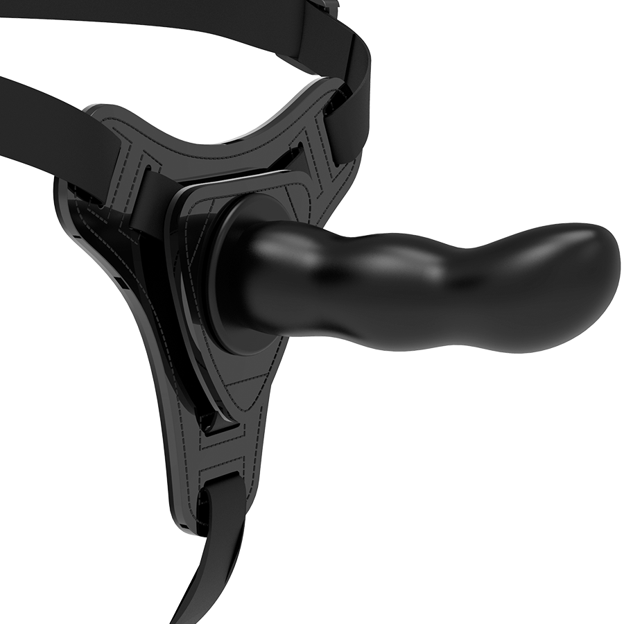 IMBRACATURA SOTTOMESSA FETISH - PUNTO G IN SILICONE NERO 16 CM
