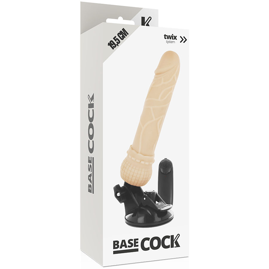 BASECOCK - VIBRATORE REALISTICO TELECOMANDO CARNE 19,5 CM -O- 4 CM