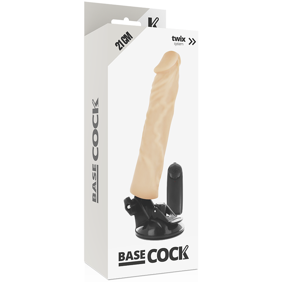 BASECOCK - VIBRATORE REALISTICO TELECOMANDO CARNE 21 CM -O- 4 CM