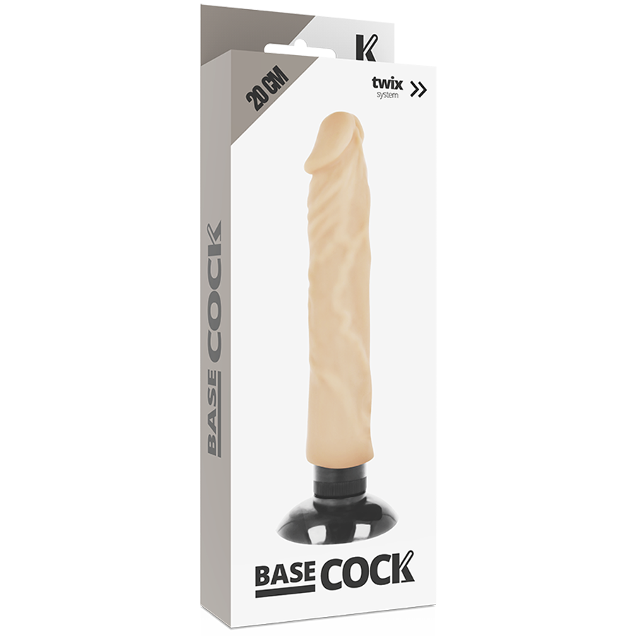 BASECOCK - VIBRATORE REALISTICO 2-1 CARNE 20 CM -O- 4 CM