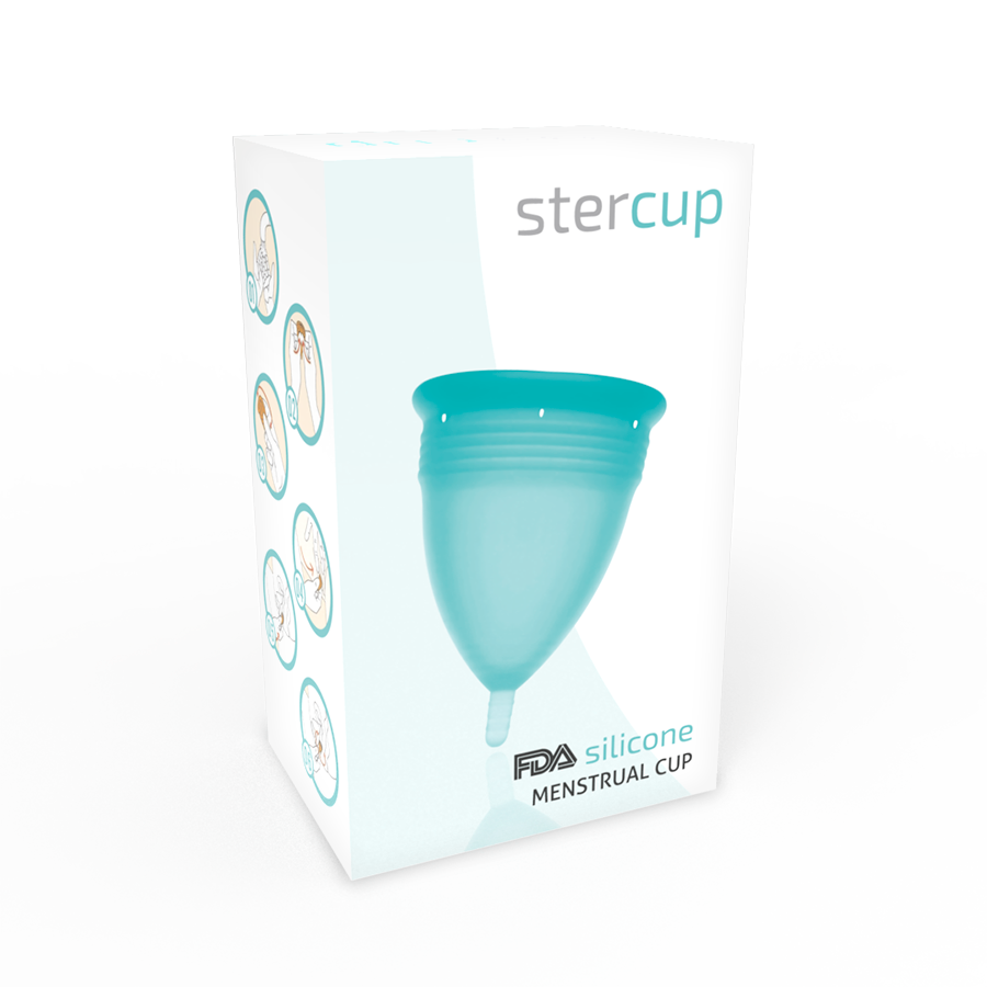 STERCUP - COPA MENSTRUAL DE SILICONA FDA AGUAMARINA - TALLA L