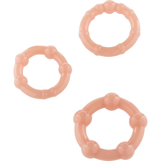 SEVEN CREATIONS - SET DI TRE ANELLI PER IL PENE IN PELLE