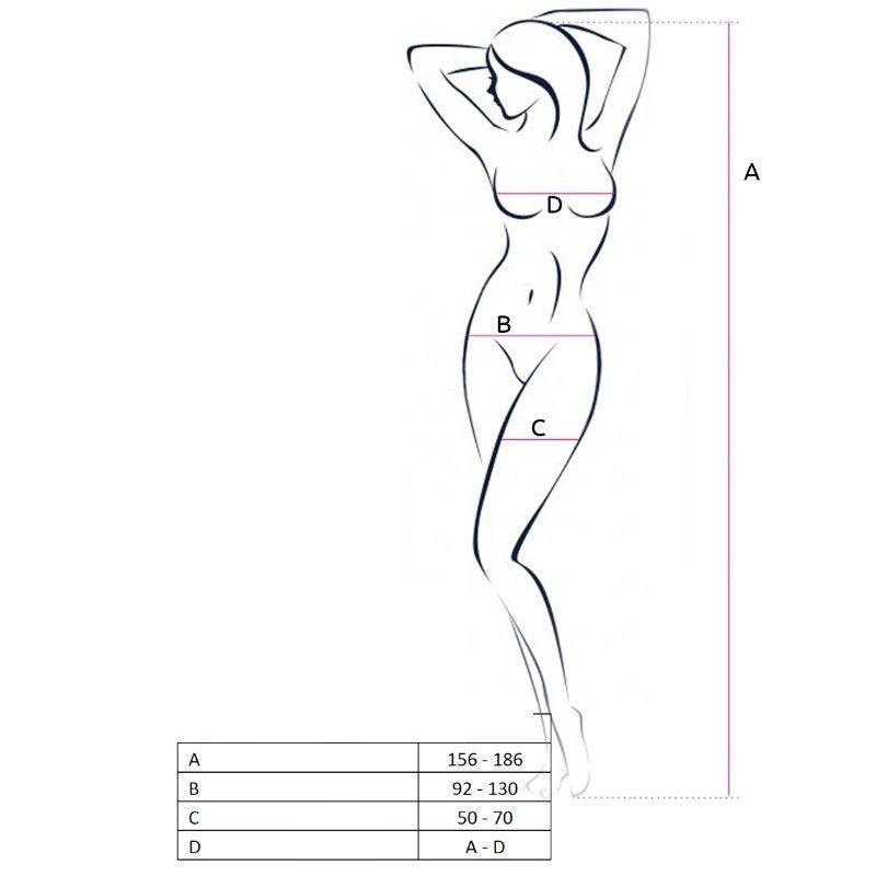 PASSION - BODYSTOCKING DONNA BS046 BIANCO TAGLIA UNICA