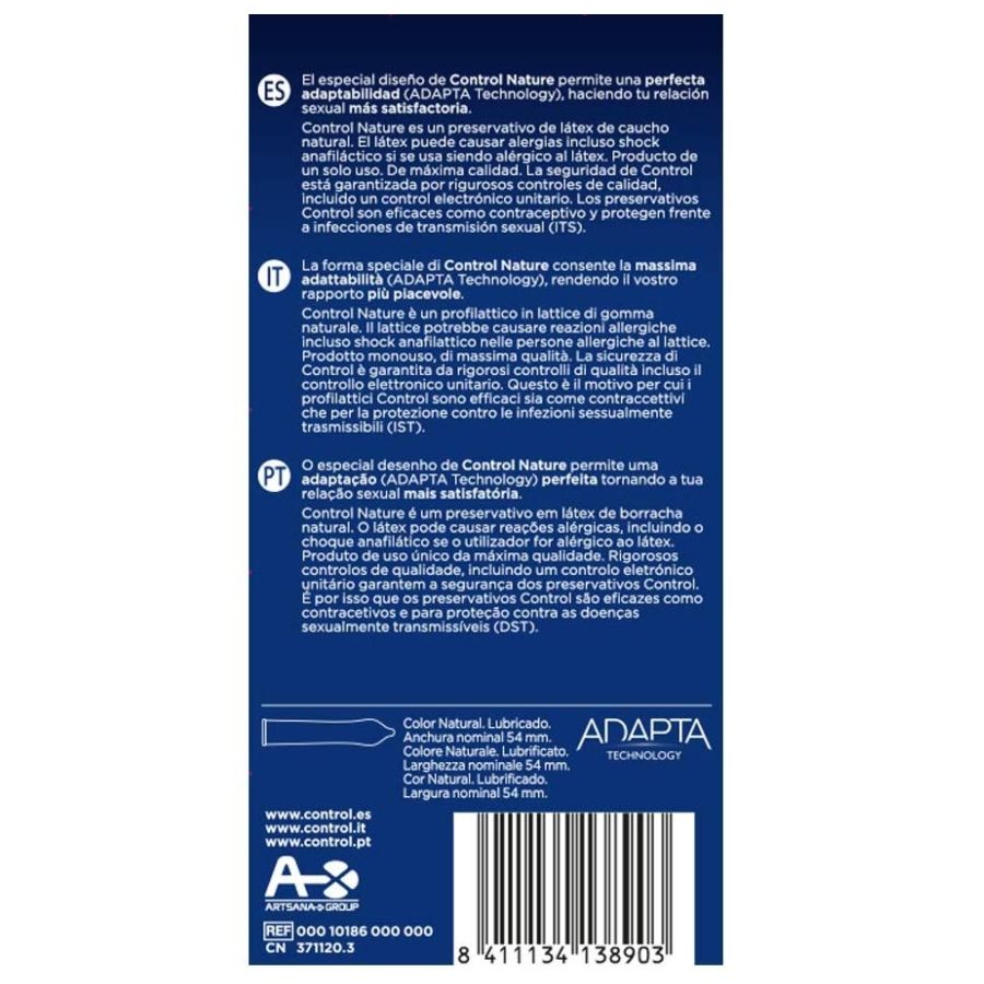 CONTROL - ADAPTA NATURE CONDOMS 12 UNITÀ
