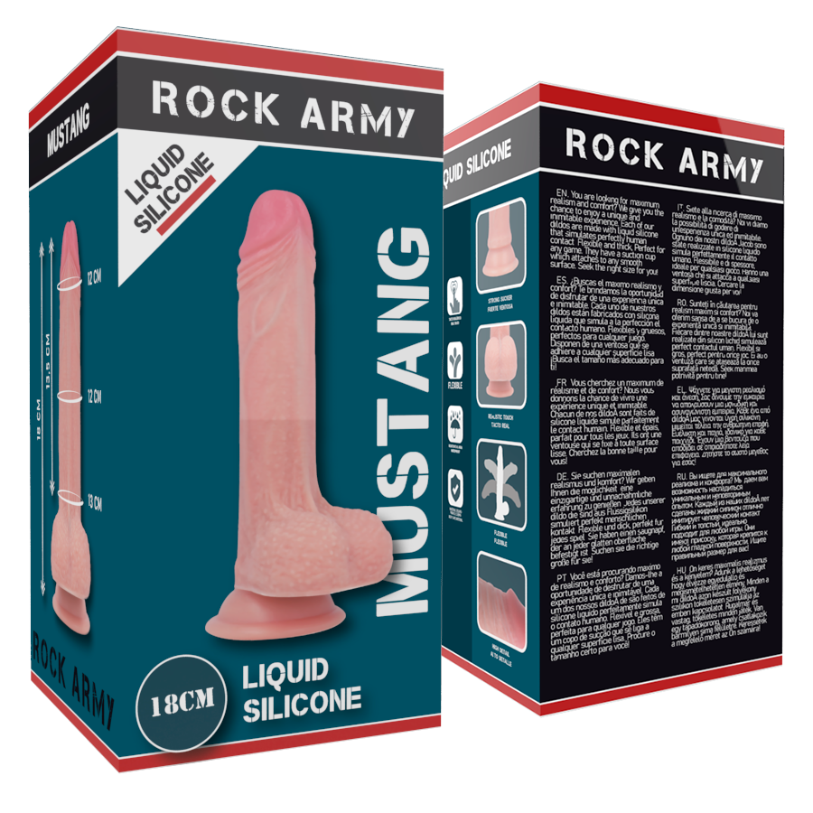 ROCKARMY - SILICONA LÍQUIDA PREMIUM MUSTANG REALISTA 18 CM -O- 4,14 CM