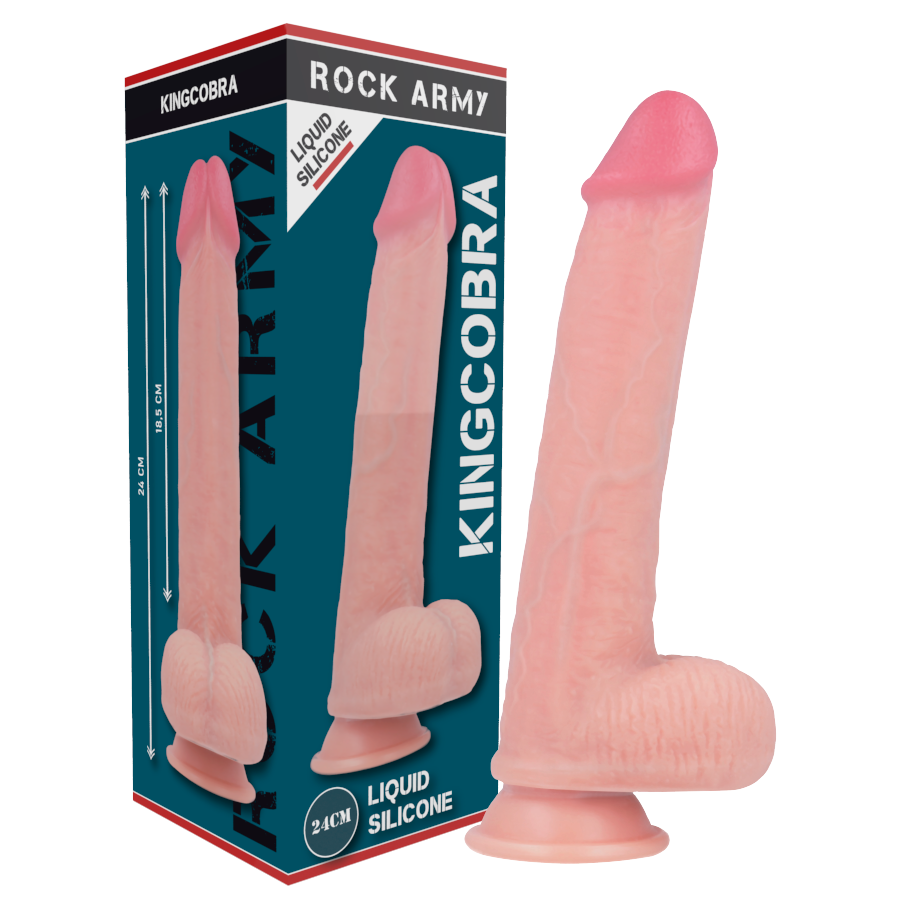 ROCKARMY - SILICONA LÍQUIDA PREMIUM KINGCOBRA REALISTA 24 CM -O- 4,77 CM